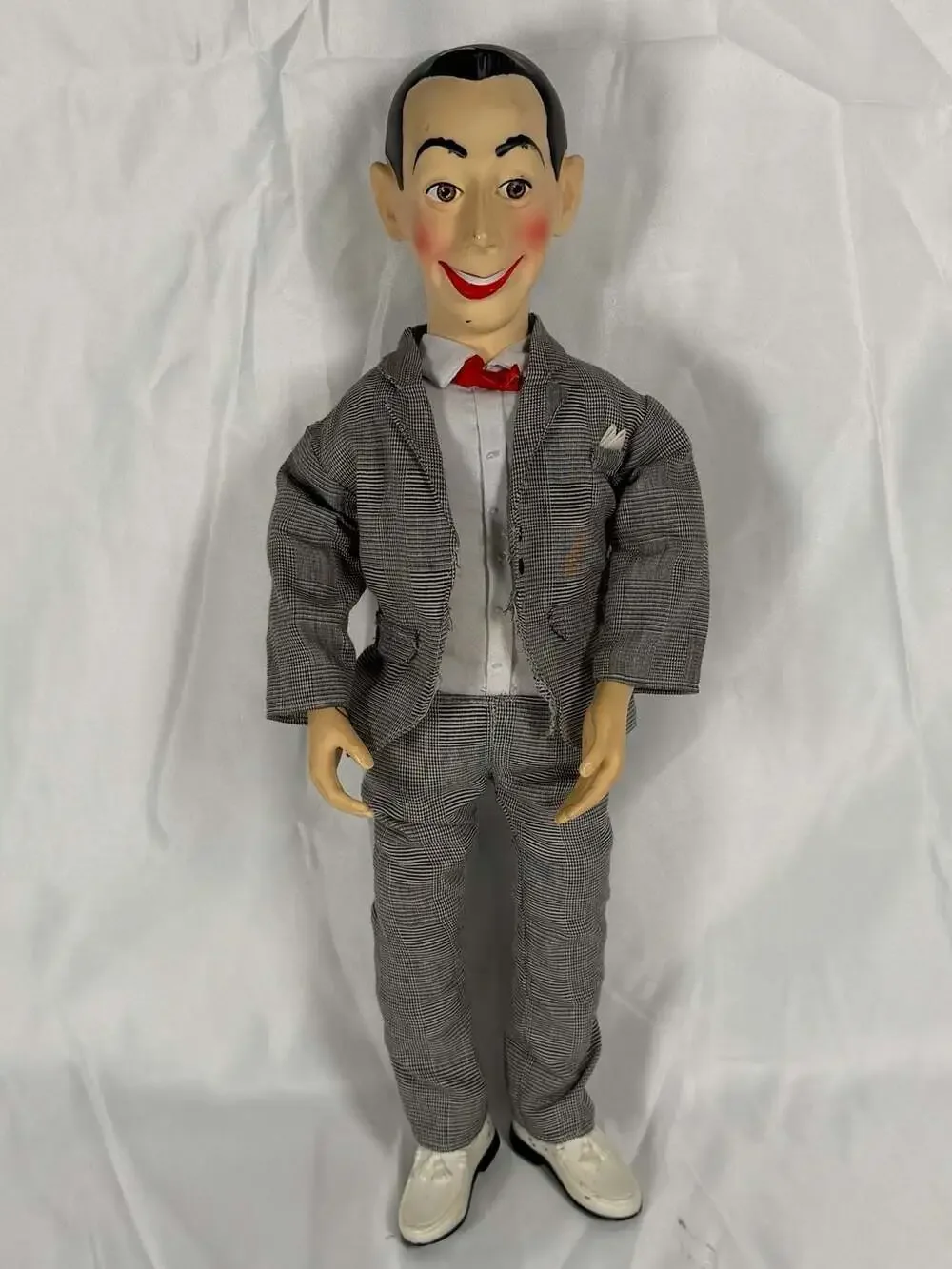 Vintage 1980s Pee-Wee Herman Pull String Talking Doll with Grey Suit